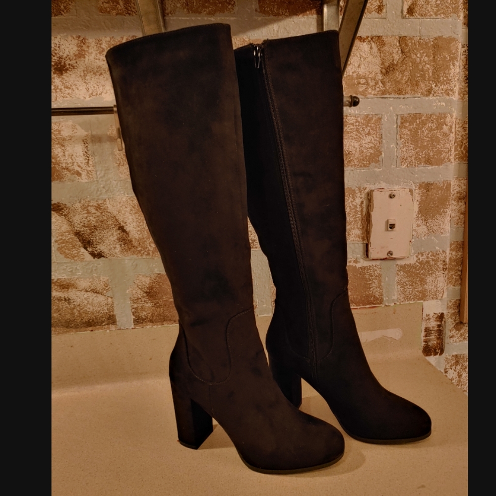 Madden Girl Klash calf heeled boots